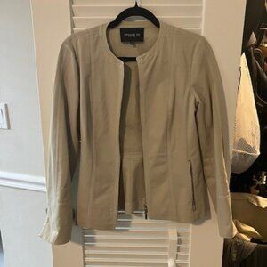 Lafayette 148 New York Women's Beige Size 2 Moto Jacket- Very Good Condition